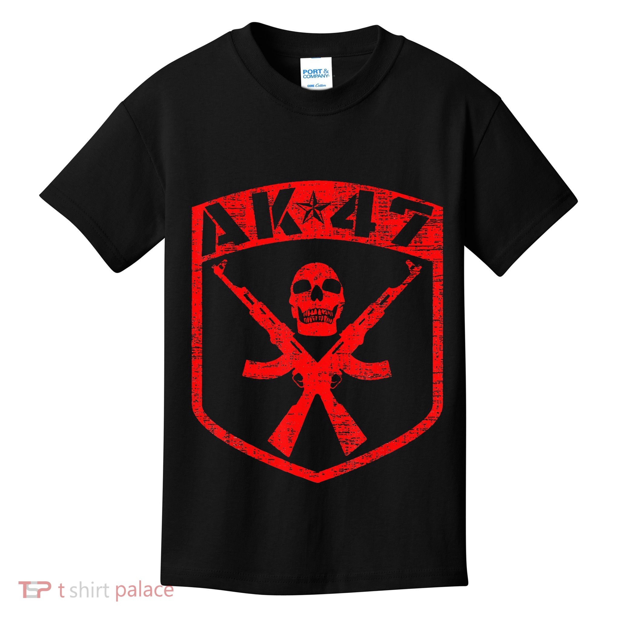 Kalashnikov Skull Ak47 Assault Rifle Gun Kids T-Shirt