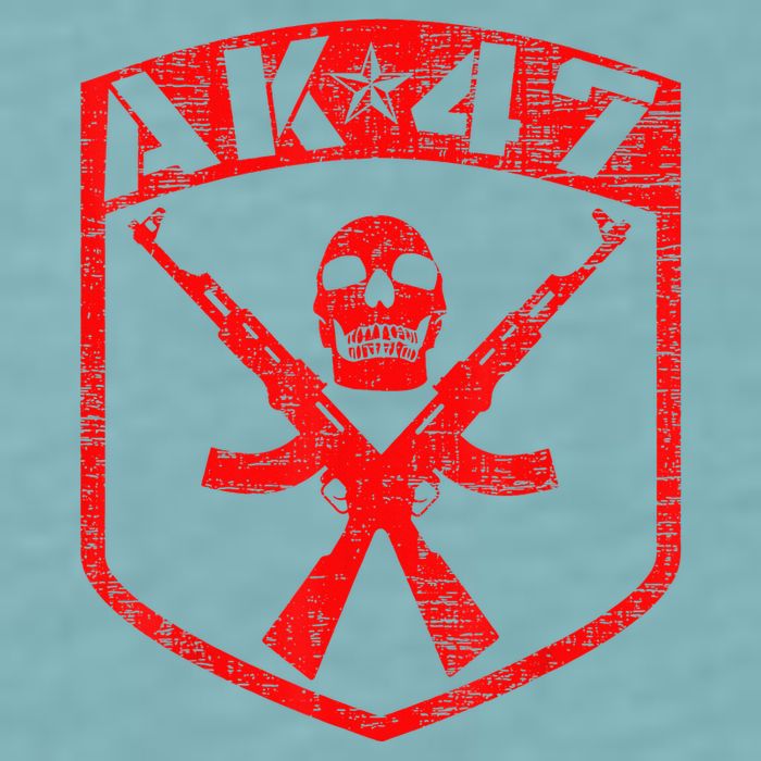 Kalashnikov Skull Ak47 Assault Rifle Gun Sueded Cloud Jersey T-Shirt