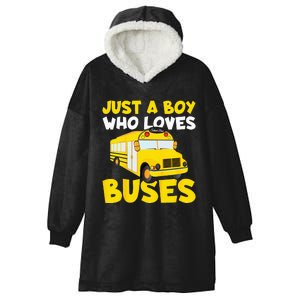 Kids School Bus Costume Just A Boy Who Loves Buses Hooded Wearable Blanket