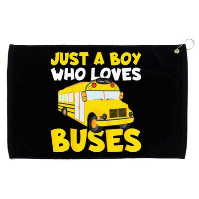 Kids School Bus Costume Just A Boy Who Loves Buses Grommeted Golf Towel