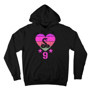 Kids Snake Birthday 9 Year Old Boy Girl Snake 9th Birthday Hoodie