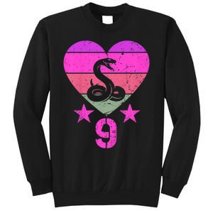 Kids Snake Birthday 9 Year Old Boy Girl Snake 9th Birthday Sweatshirt