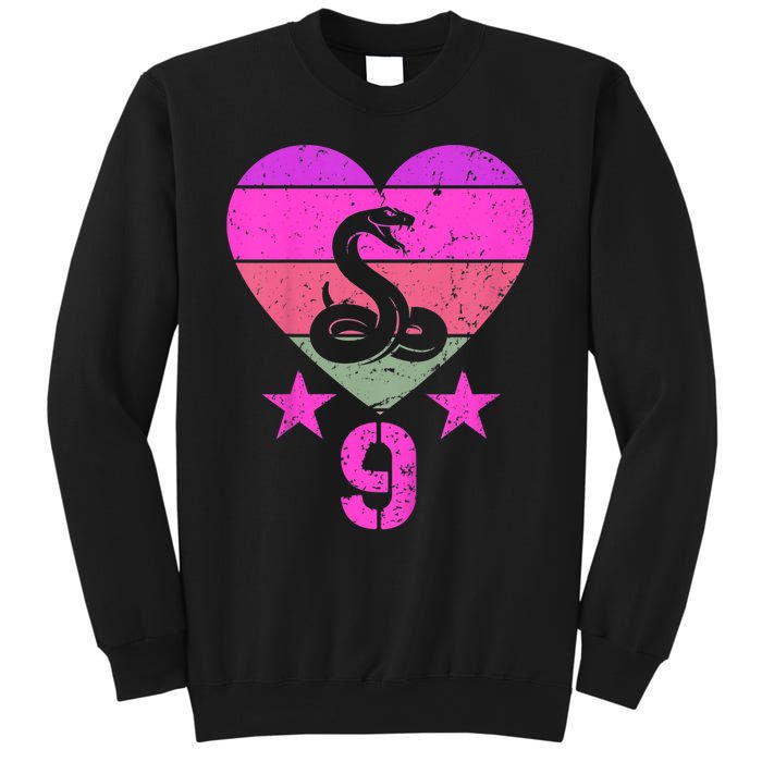 Kids Snake Birthday 9 Year Old Boy Girl Snake 9th Birthday Sweatshirt