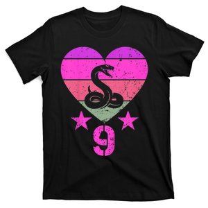 Kids Snake Birthday 9 Year Old Boy Girl Snake 9th Birthday T-Shirt