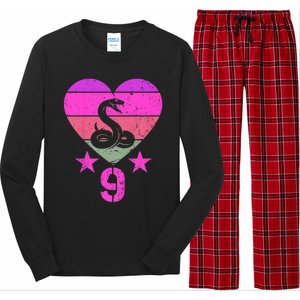 Kids Snake Birthday 9 Year Old Boy Girl Snake 9th Birthday Long Sleeve Pajama Set