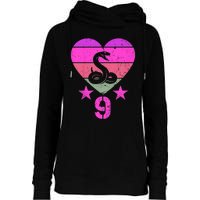 Kids Snake Birthday 9 Year Old Boy Girl Snake 9th Birthday Womens Funnel Neck Pullover Hood