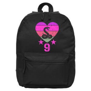 Kids Snake Birthday 9 Year Old Boy Girl Snake 9th Birthday 16 in Basic Backpack