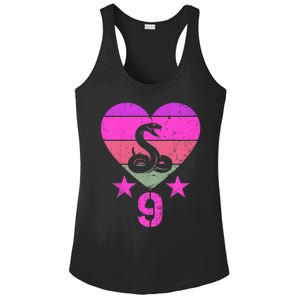 Kids Snake Birthday 9 Year Old Boy Girl Snake 9th Birthday Ladies PosiCharge Competitor Racerback Tank