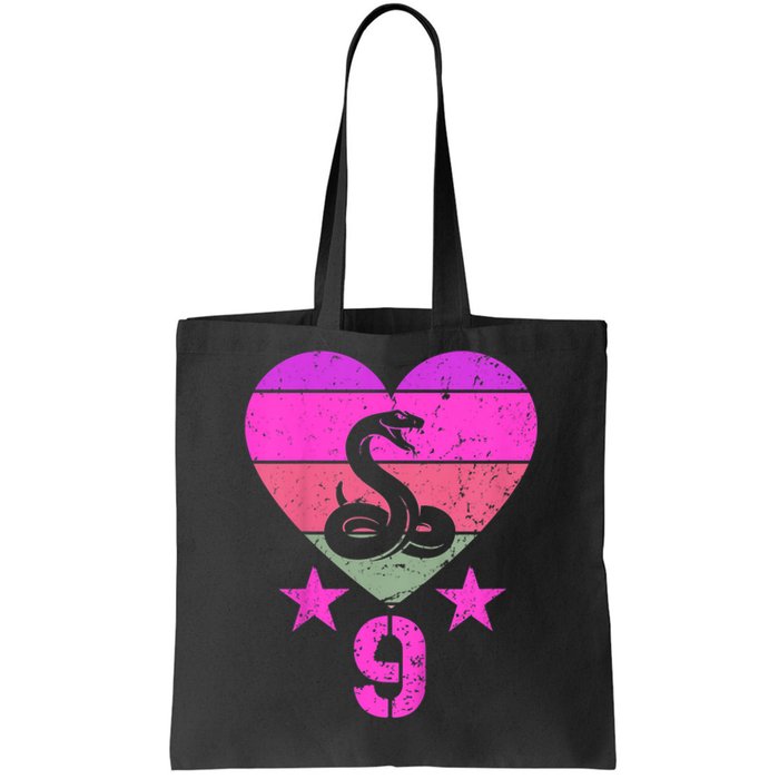 Kids Snake Birthday 9 Year Old Boy Girl Snake 9th Birthday Tote Bag