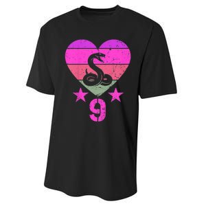 Kids Snake Birthday 9 Year Old Boy Girl Snake 9th Birthday Performance Sprint T-Shirt