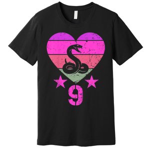 Kids Snake Birthday 9 Year Old Boy Girl Snake 9th Birthday Premium T-Shirt