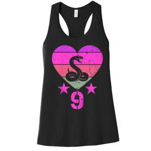 Kids Snake Birthday 9 Year Old Boy Girl Snake 9th Birthday Women's Racerback Tank