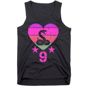 Kids Snake Birthday 9 Year Old Boy Girl Snake 9th Birthday Tank Top