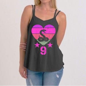 Kids Snake Birthday 9 Year Old Boy Girl Snake 9th Birthday Women's Strappy Tank