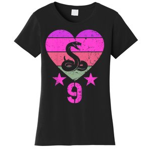 Kids Snake Birthday 9 Year Old Boy Girl Snake 9th Birthday Women's T-Shirt