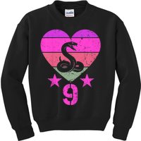 Kids Snake Birthday 9 Year Old Boy Girl Snake 9th Birthday Kids Sweatshirt