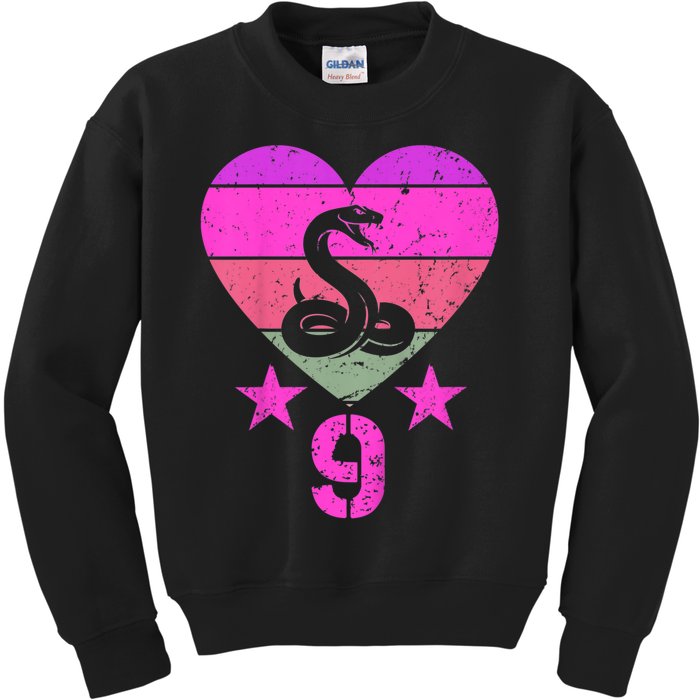 Kids Snake Birthday 9 Year Old Boy Girl Snake 9th Birthday Kids Sweatshirt