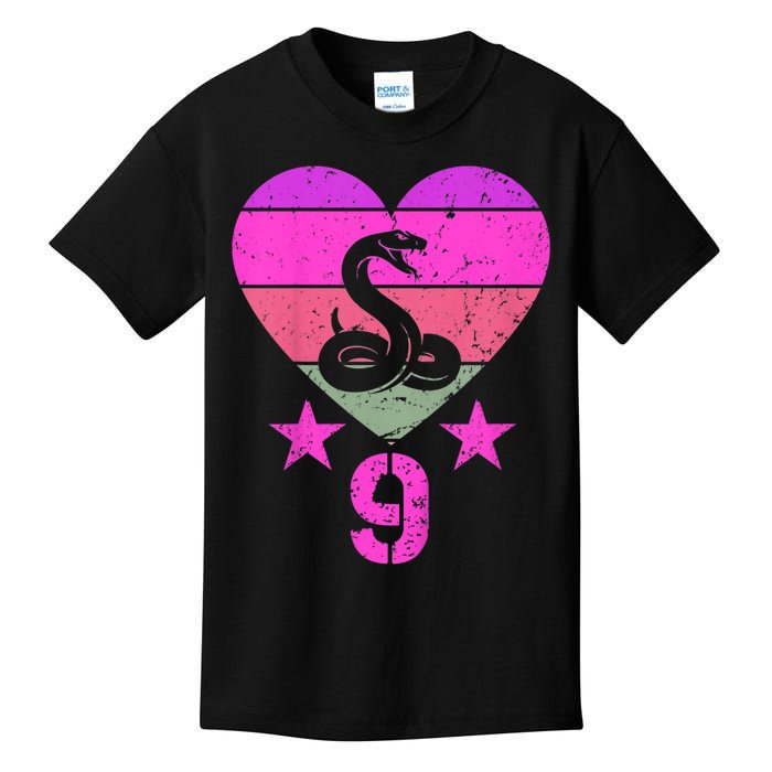 Kids Snake Birthday 9 Year Old Boy Girl Snake 9th Birthday Kids T-Shirt