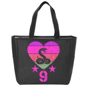 Kids Snake Birthday 9 Year Old Boy Girl Snake 9th Birthday Zip Tote Bag