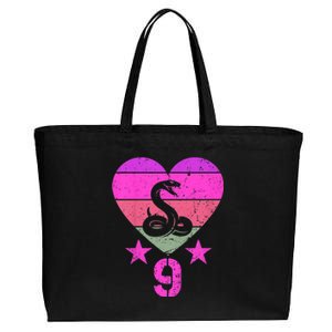 Kids Snake Birthday 9 Year Old Boy Girl Snake 9th Birthday Cotton Canvas Jumbo Tote