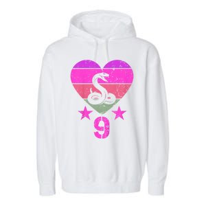 Kids Snake Birthday 9 Year Old Boy Girl Snake 9th Birthday Garment-Dyed Fleece Hoodie