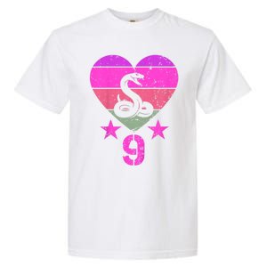 Kids Snake Birthday 9 Year Old Boy Girl Snake 9th Birthday Garment-Dyed Heavyweight T-Shirt