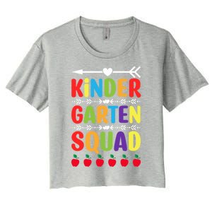 Kindergarten Squad Back To School Happy First Day Of School Meaningful Gift Women's Crop Top Tee