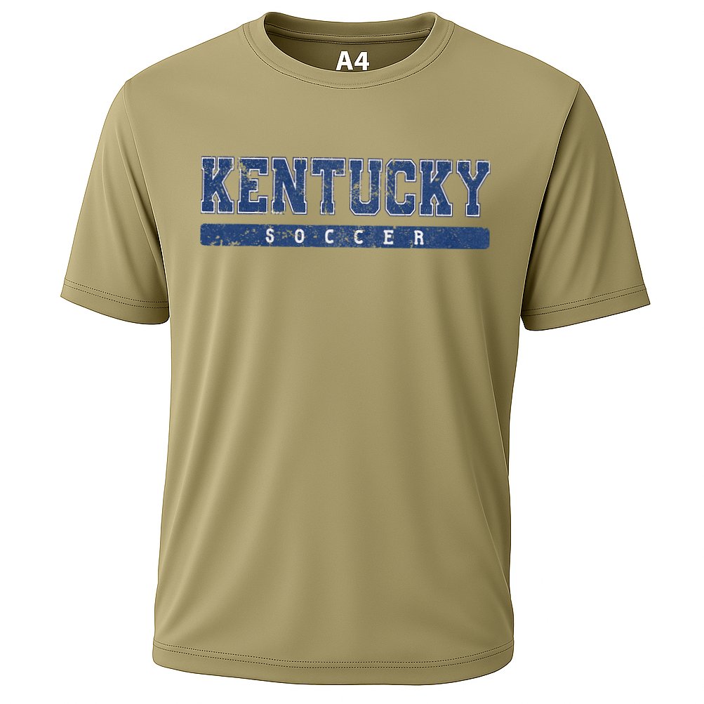 Kentucky Soccer Blue Vintage Text Cooling Performance Crew T-Shirt
