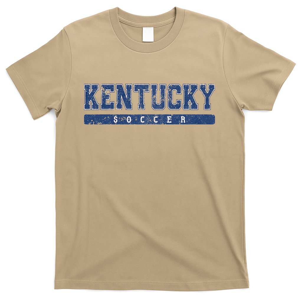 Kentucky Soccer Blue Vintage Text T-Shirt