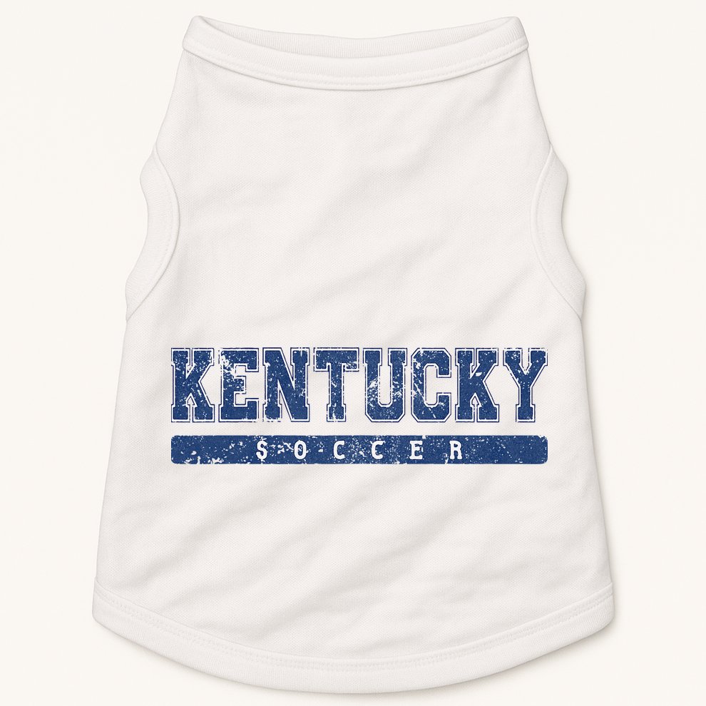 Kentucky Soccer Blue Vintage Text Doggie Tank