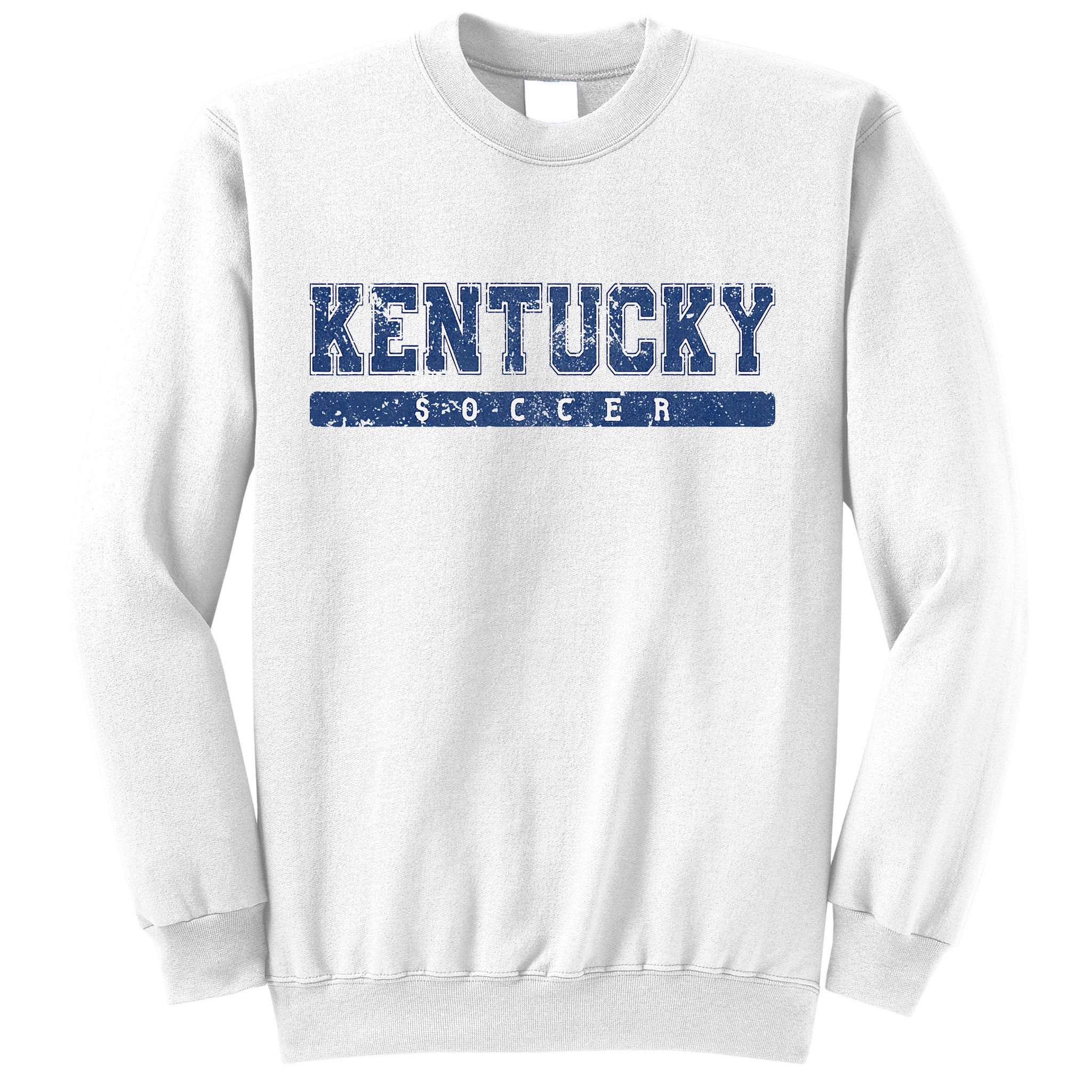 Kentucky Soccer Blue Vintage Text Sweatshirt