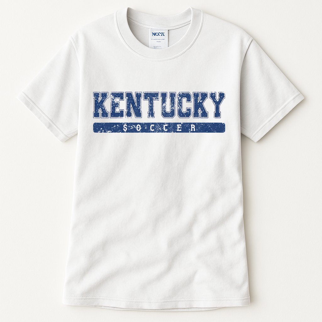 Kentucky Soccer Blue Vintage Text Tall T-Shirt
