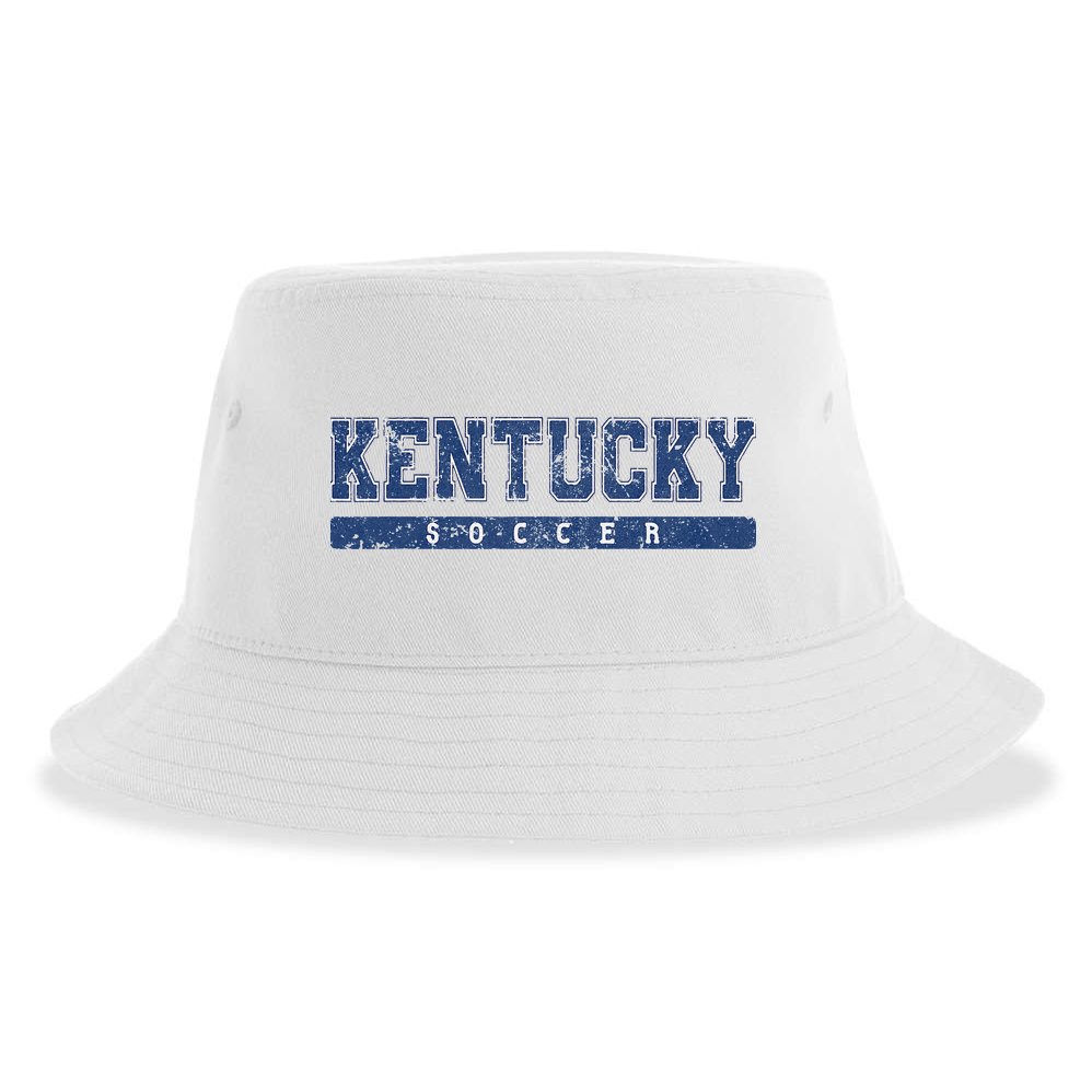 Kentucky Soccer Blue Vintage Text Sustainable Bucket Hat