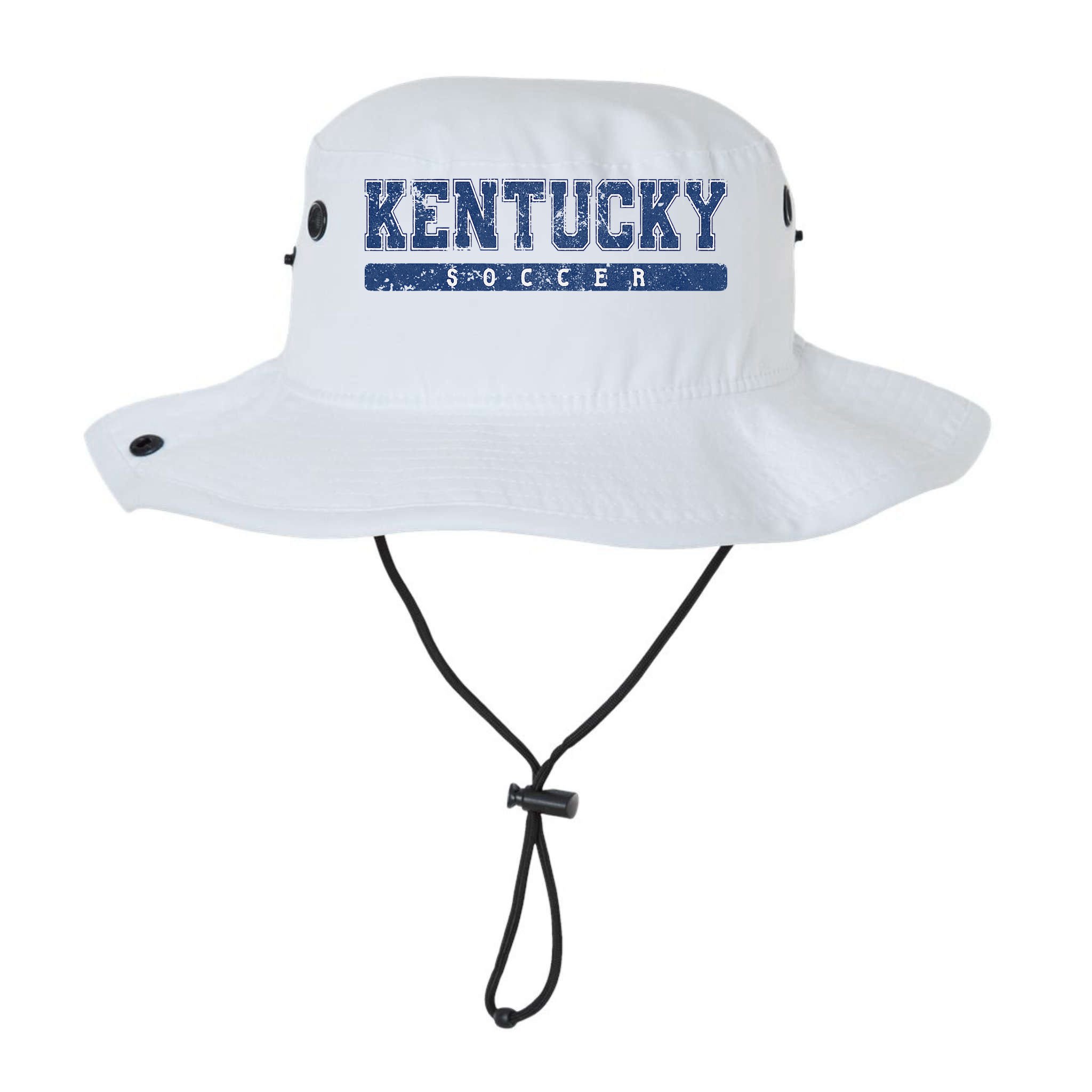 Kentucky Soccer Blue Vintage Text Bucket Hat
