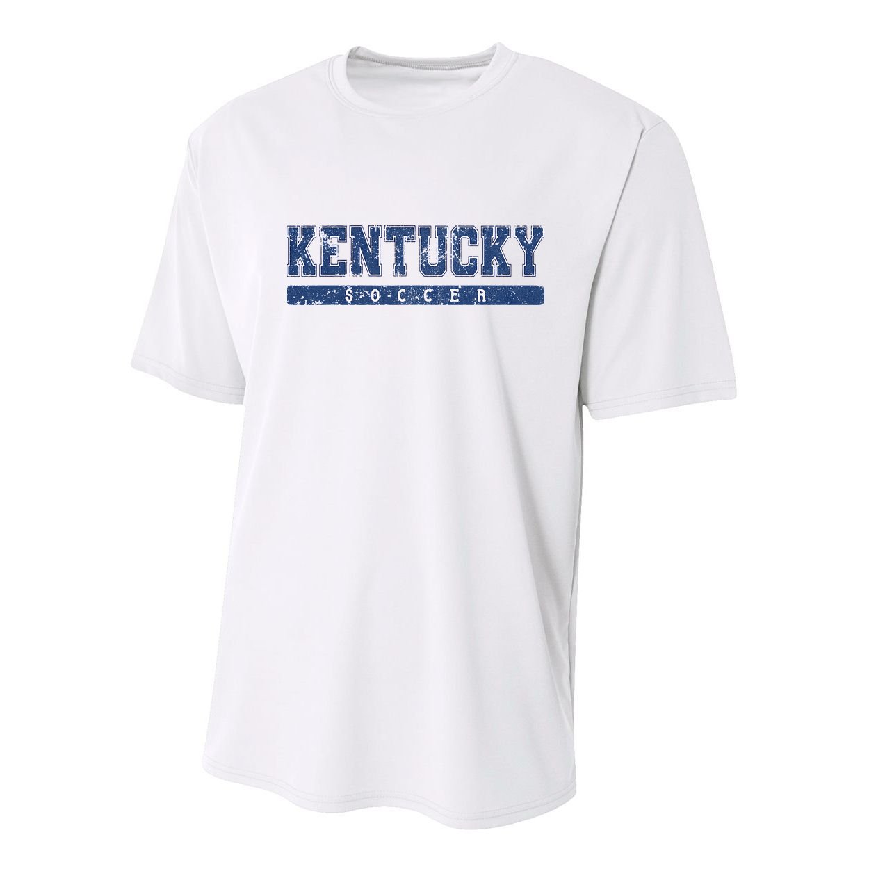 Kentucky Soccer Blue Vintage Text Youth Performance Sprint T-Shirt