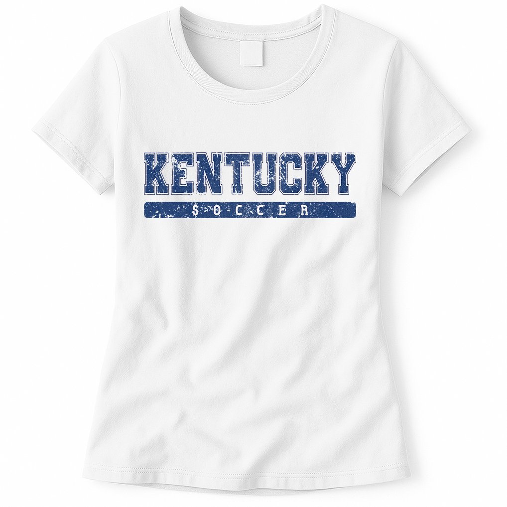 Kentucky Soccer Blue Vintage Text Womens T-Shirt