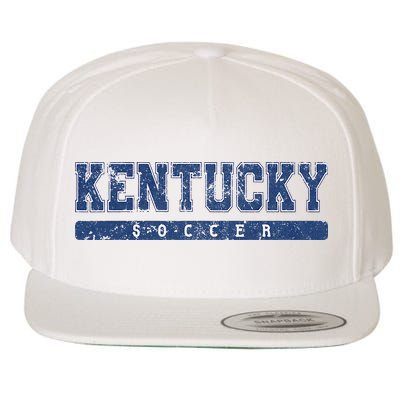 Kentucky Soccer Blue Vintage Text Wool Snapback Cap