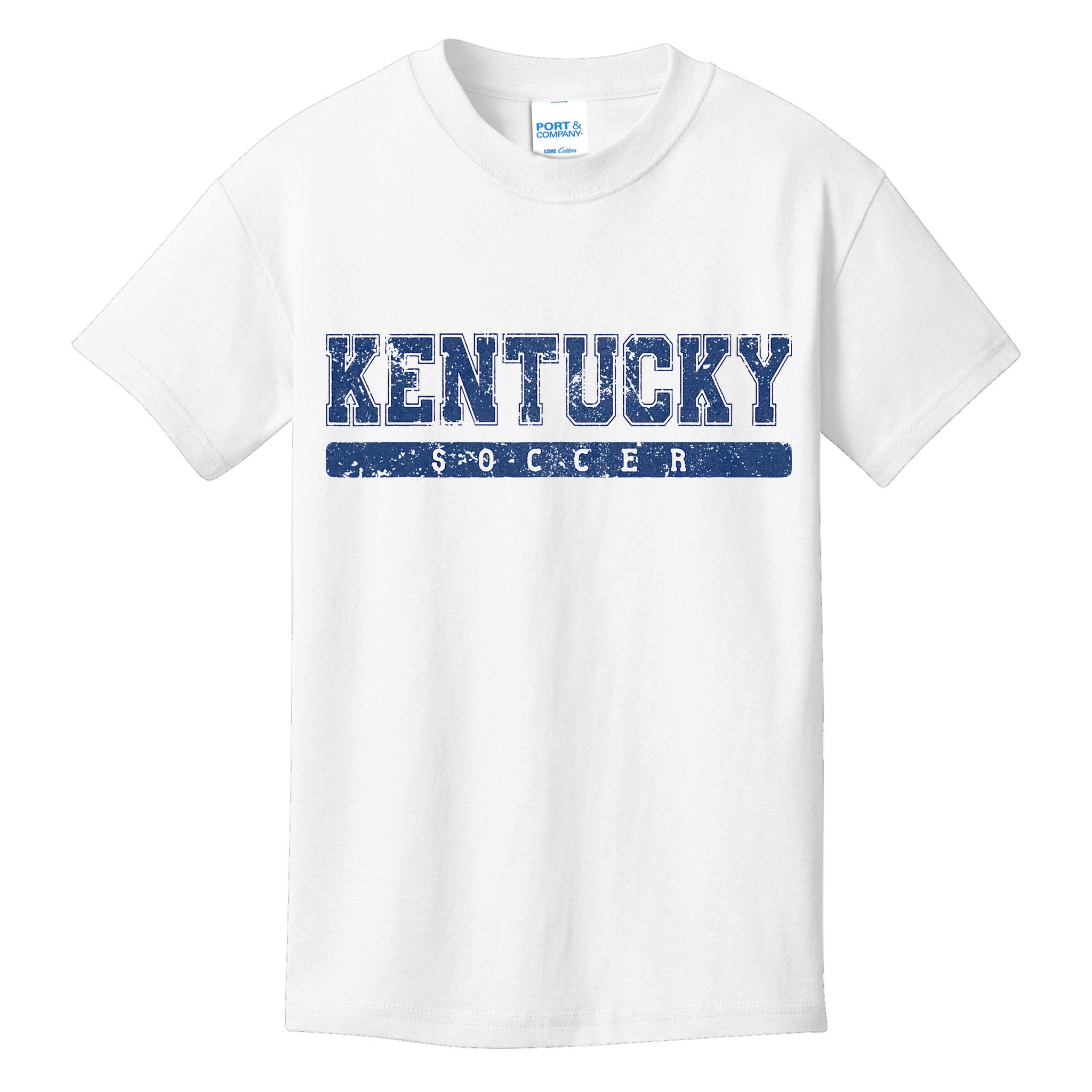 Kentucky Soccer Blue Vintage Text Kids T-Shirt