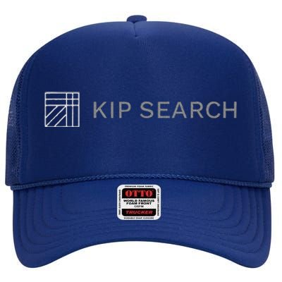 Kip Search Black And White High Crown Mesh Back Trucker Hat