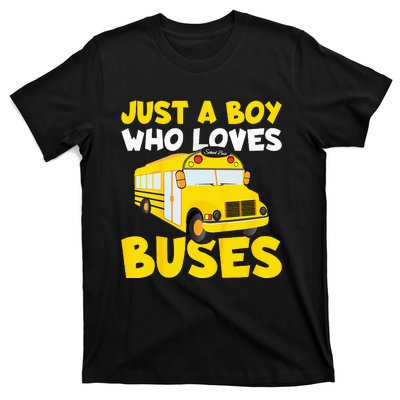 Kids School Bus Costume Just A Who Loves Buses T-Shirt