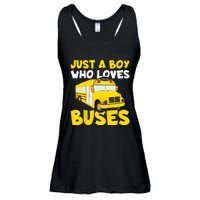 Kids School Bus Costume Just A Who Loves Buses Ladies Essential Flowy Tank