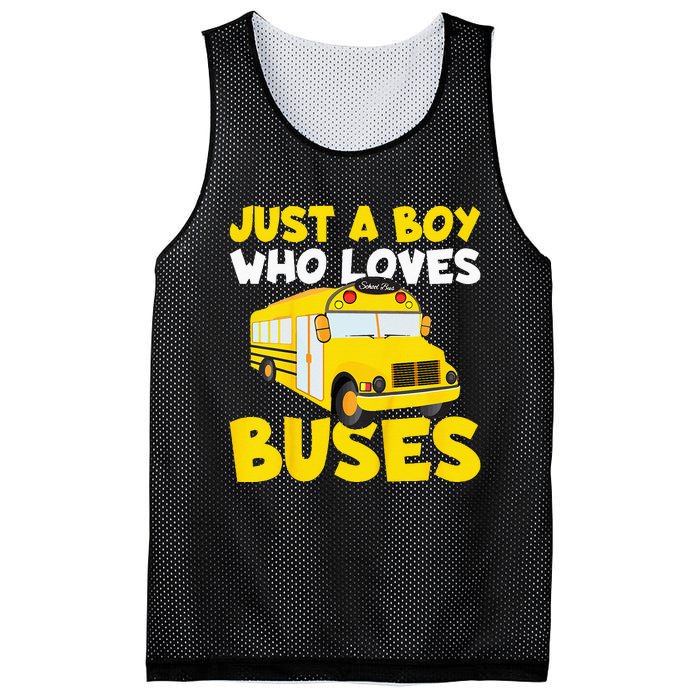 Kids School Bus Costume Just A Who Loves Buses Mesh Reversible Basketball Jersey Tank