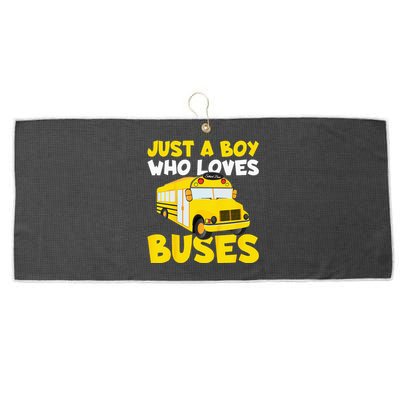 Kids School Bus Costume Just A Who Loves Buses Large Microfiber Waffle Golf Towel