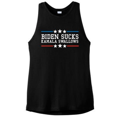 Kamala Swallows Biden Sucks Ladies PosiCharge Tri-Blend Wicking Tank