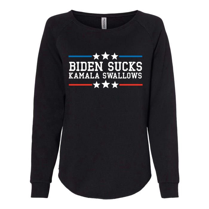 Kamala Swallows Biden Sucks Womens California Wash Sweatshirt