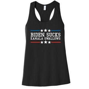 Kamala Swallows Biden Sucks Women's Racerback Tank