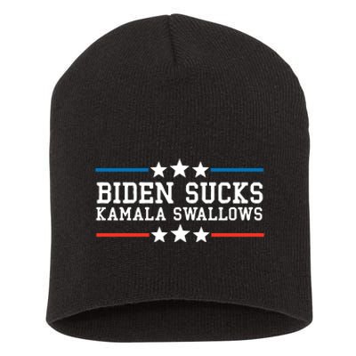 Kamala Swallows Biden Sucks Short Acrylic Beanie