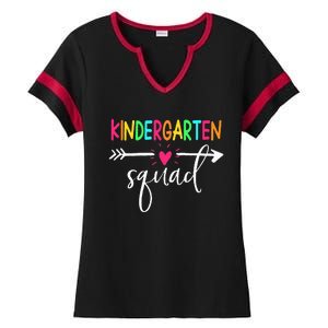 Kindergarten Squad Back To School Team Teacher Student Ladies Halftime Notch Neck Tee