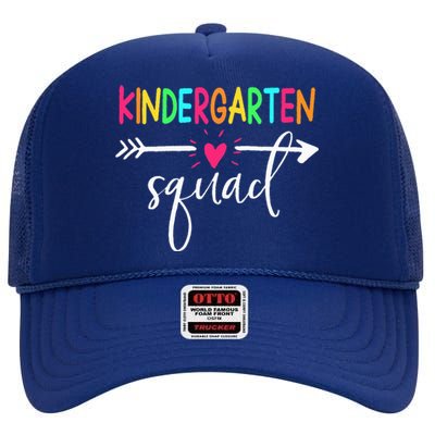 Kindergarten Squad Back To School Team Teacher Student High Crown Mesh Back Trucker Hat