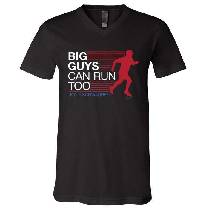 Kyle Schwarber Big Guys Can Run Too V-Neck T-Shirt